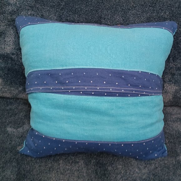 NEW pillowcase pillow cover buttons beads Sewn by hand PATCHWORK - Picture 2 of 4